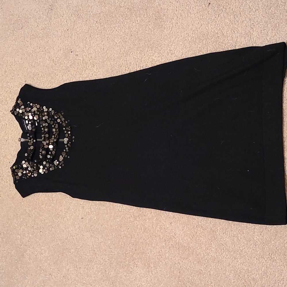 Nanette Lepore Wool Dress Beaded Neck Line